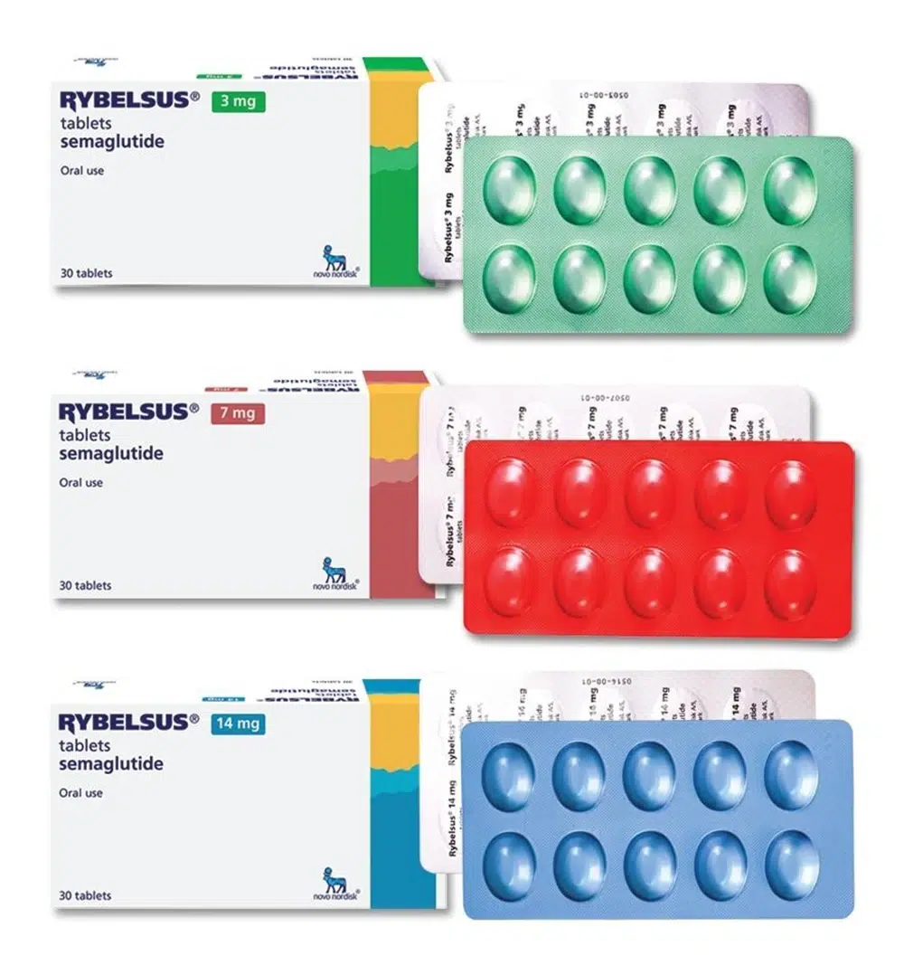 (Perorální) Rybelsus*1 (30 tablet v krabičce), 1 měsíc, 3 mg (úbytek hmotnosti přibližně 8 %)