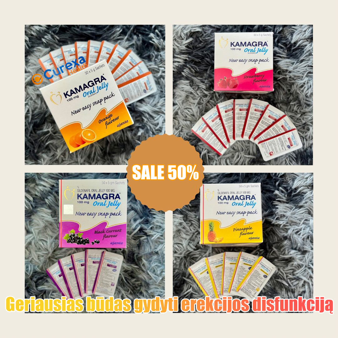 Kamagra geriamasis gelis: 5 pakeliai, iš viso 100 mg x 250 pakelių